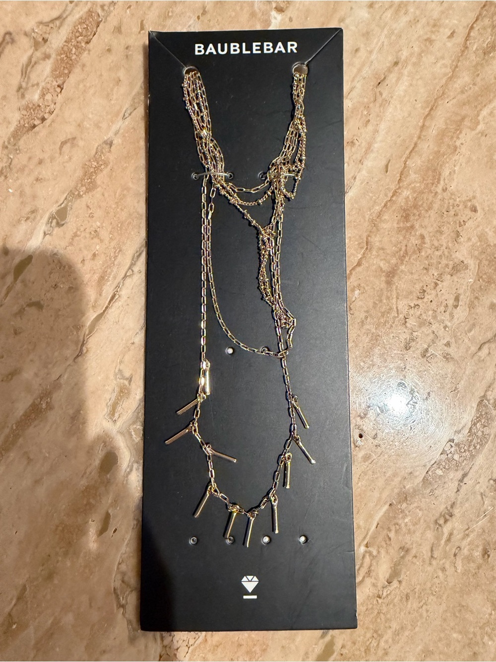 BaubleBar Gold Multi-Strand Bar Drop Necklace